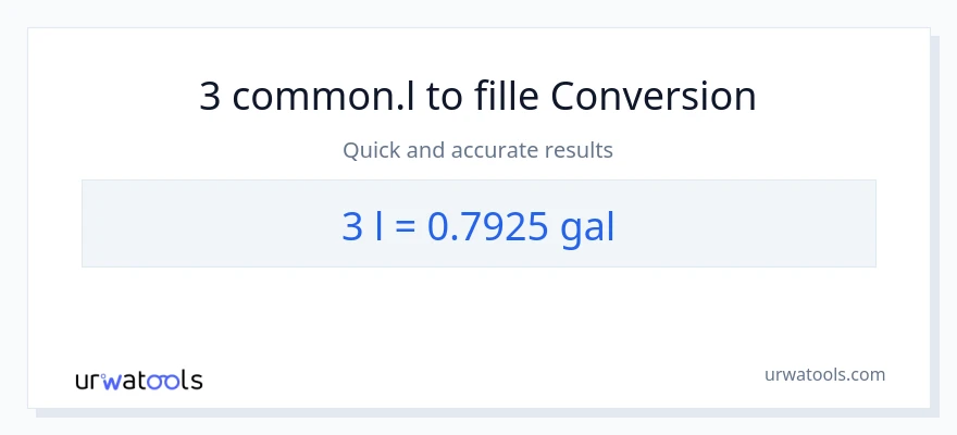 Conversion 3 Liters vers Gallons