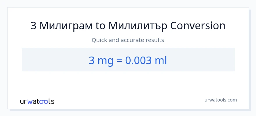 3 конверсия от милиграми до милилитри