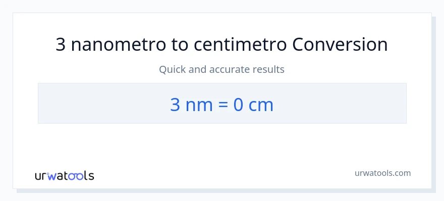 Conversione da 3 nanometri a Centimetri