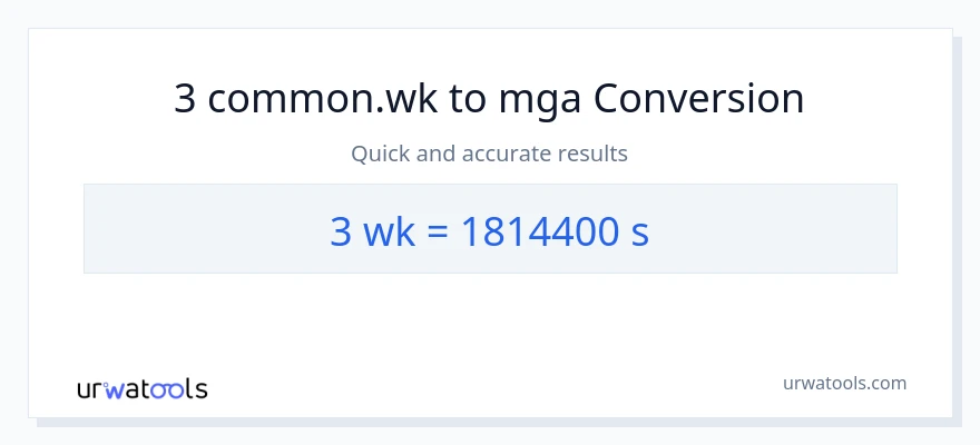 3 Mga Linggo patungong Segundo na conversion