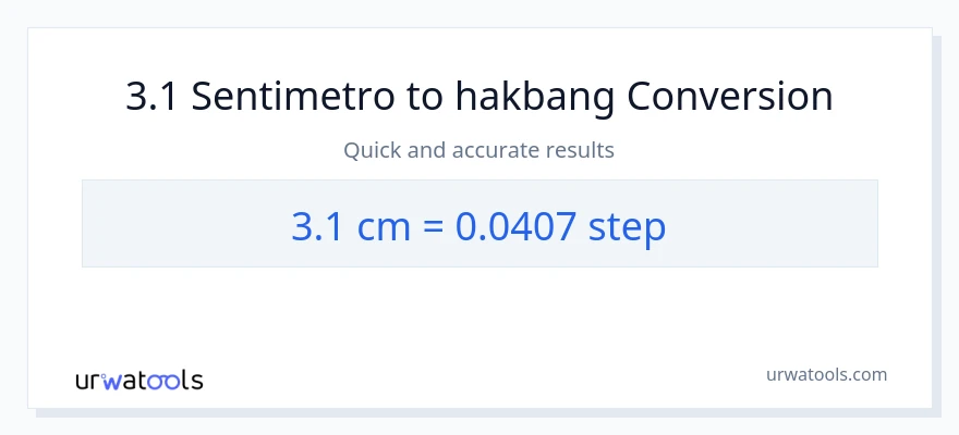 3.1 Mga Sentimetro patungong mga hakbang na conversion
