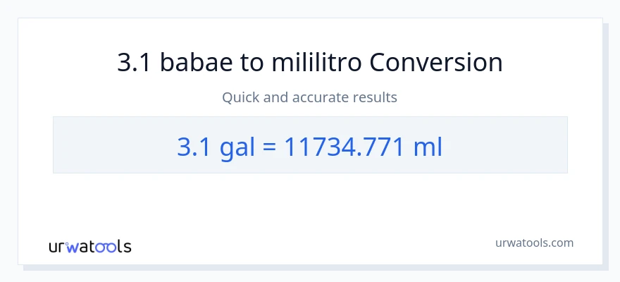 3.1 Mga galon patungong mga mililitro na conversion