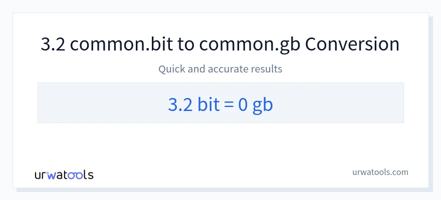 3.2 Bits 到 Gigabytes 轉換