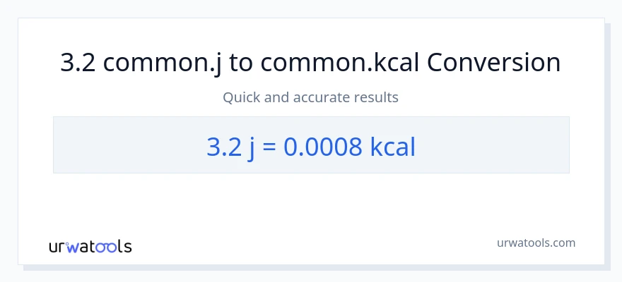 3.2 mga joule patungong Kilocalories na conversion