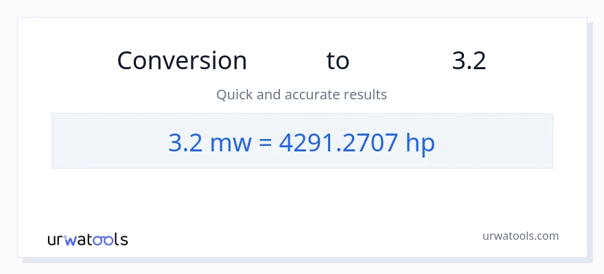 تبدیل 3.2 مگاوات به اسب بخار