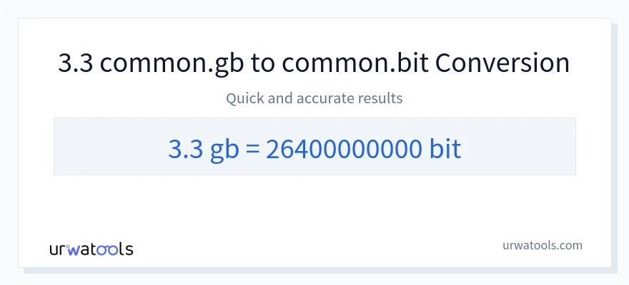 3.3 Gigabytes에서 Bits으로의 변환