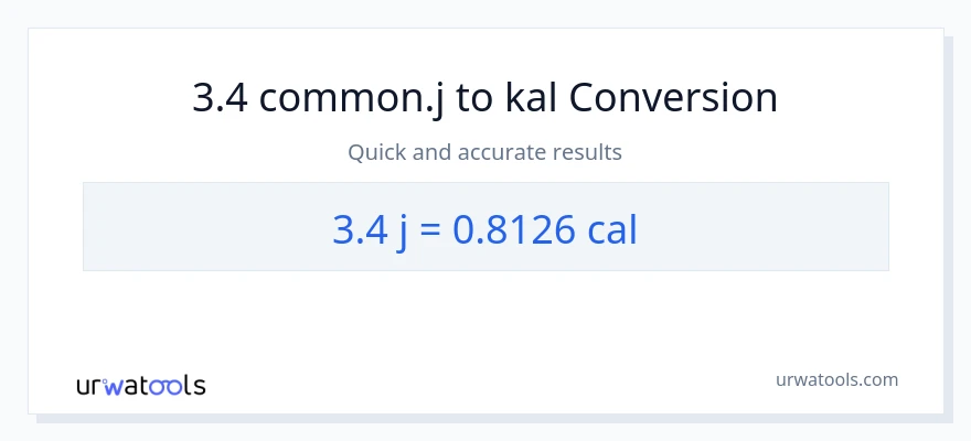 3.4 mga joule patungong mga kaloriya na conversion