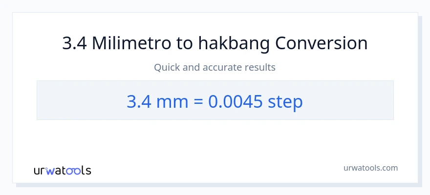 3.4 milimetro patungong mga hakbang na conversion