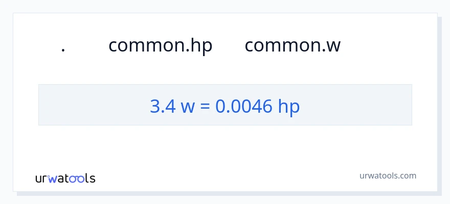 تبدیل 3.4 وات به اسب بخار