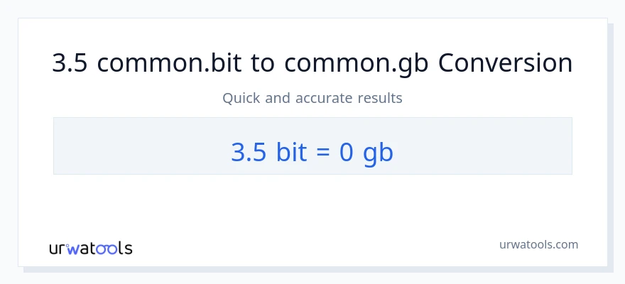 التحويل من 3.5 Bits إلى Gigabytes
