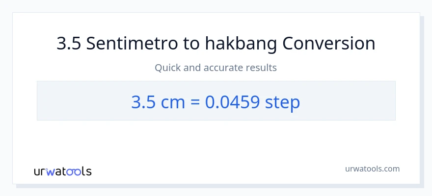 3.5 Mga Sentimetro patungong mga hakbang na conversion