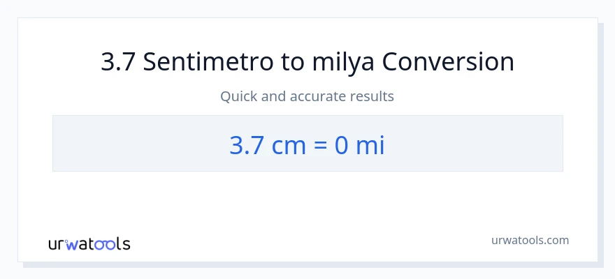 3.7 Mga Sentimetro patungong milya na conversion