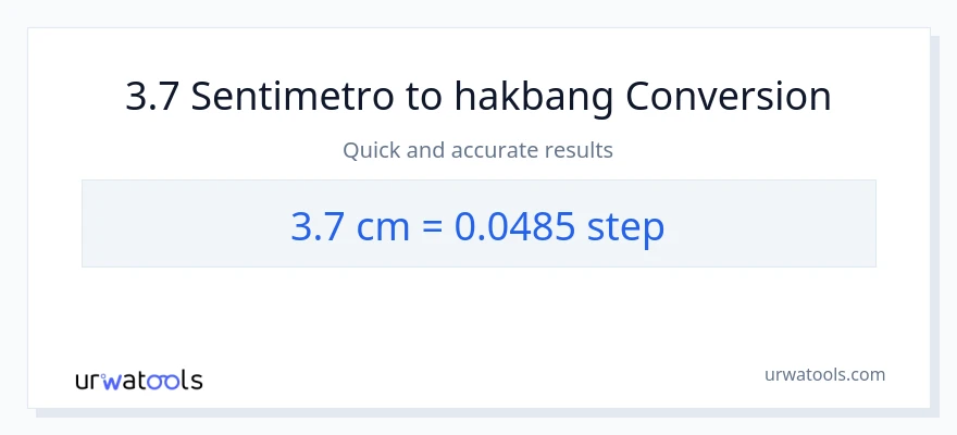 3.7 Mga Sentimetro patungong mga hakbang na conversion