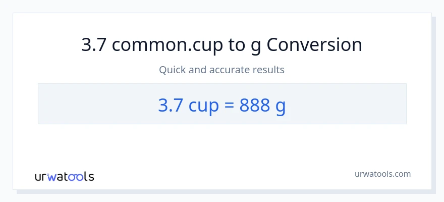 3.7 mga tasa patungong Gramo na conversion