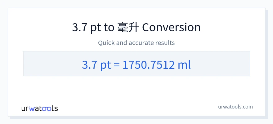 3.7 Pints 到 毫升 轉換