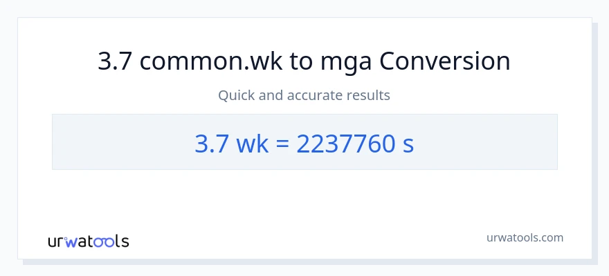 3.7 Mga Linggo patungong Segundo na conversion