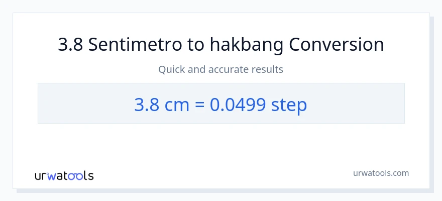 3.8 Mga Sentimetro patungong mga hakbang na conversion