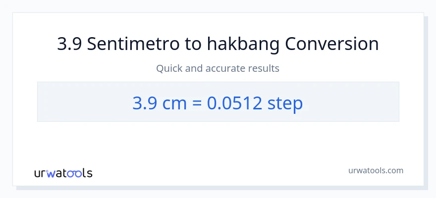 3.9 Mga Sentimetro patungong mga hakbang na conversion
