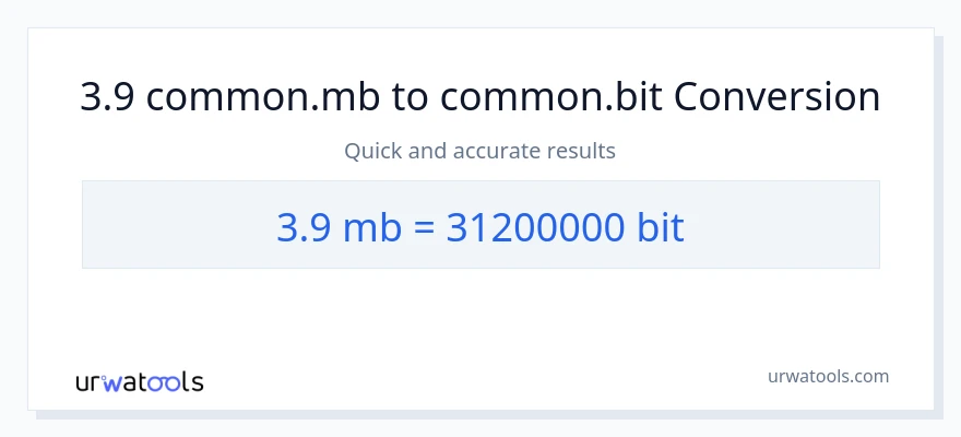 3.9 Megabytes til Bits konvertering