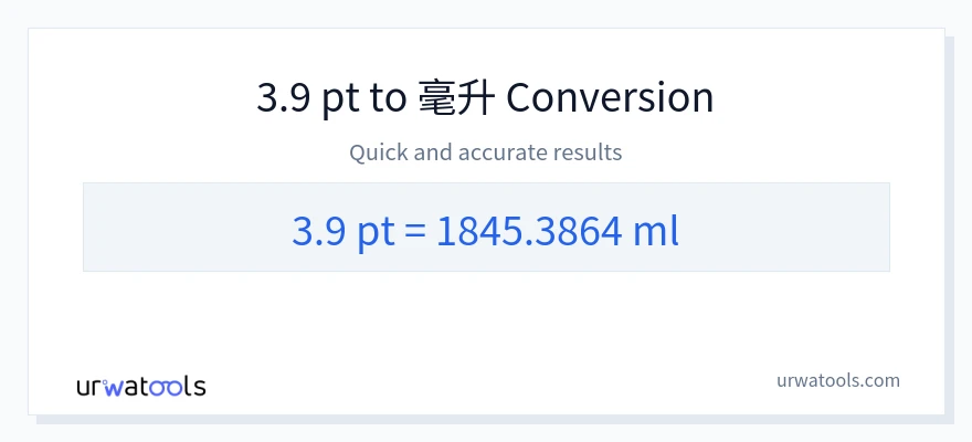 3.9 Pints 到 毫升 轉換