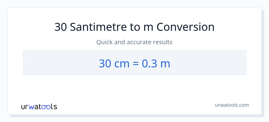 30 Santimetre'den Metre'e dönüşüm