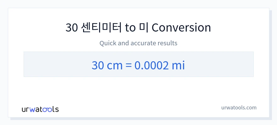 30 센티미터에서 마일으로의 변환