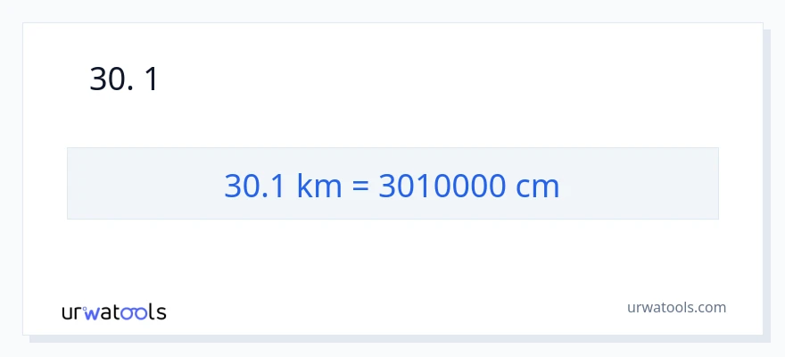 30.1 কিলোমিটার থেকে সেন্টিমিটার রূপান্তর