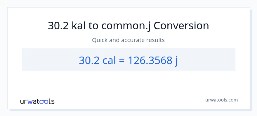 30.2 mga kaloriya patungong mga joule na conversion
