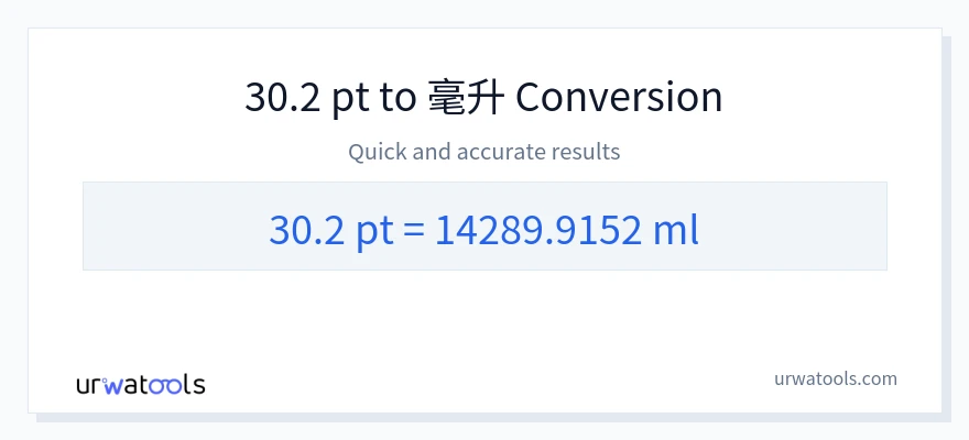 30.2 Pints 到 毫升 轉換