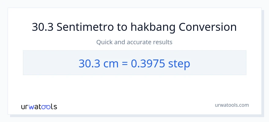30.3 Mga Sentimetro patungong mga hakbang na conversion