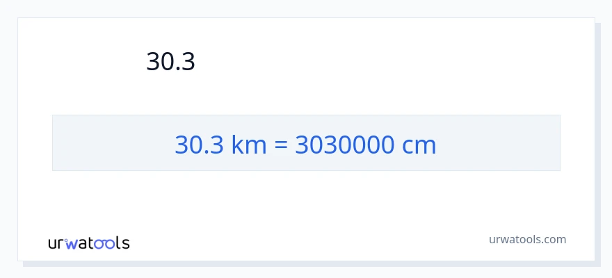 30.3 キロメートル から センチメートル への変換