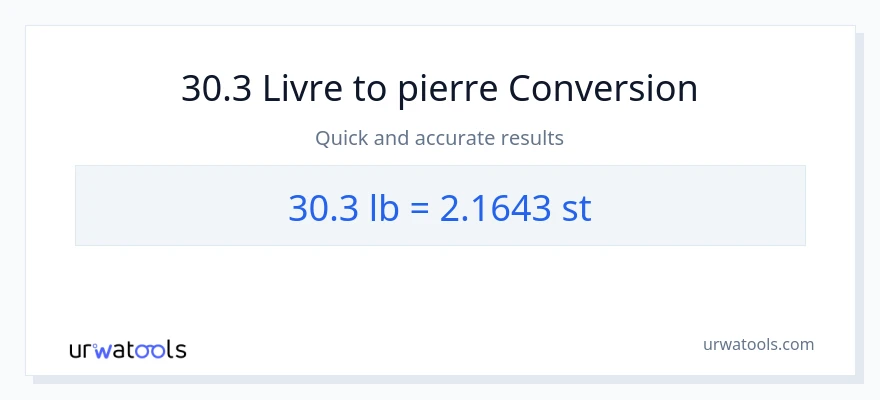 Conversion 30.3 Lbs vers Pierres
