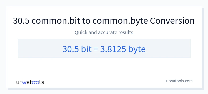30.5 Bits 到 Bytes 轉換