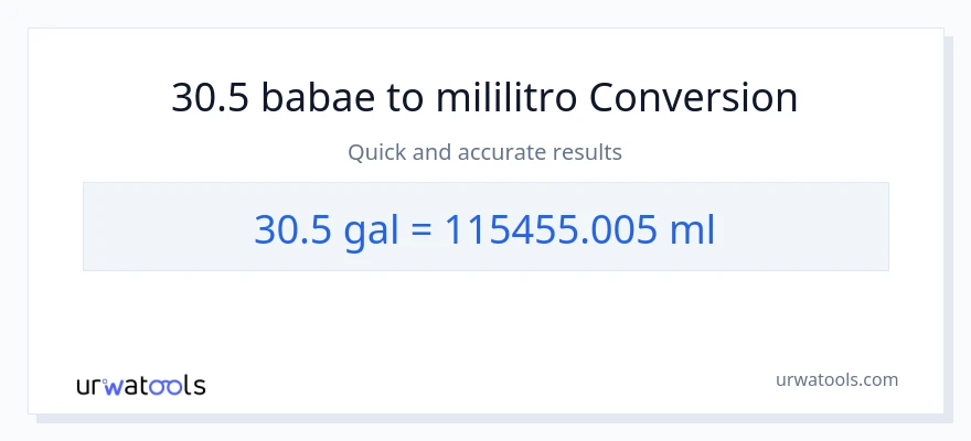 30.5 Mga galon patungong mga mililitro na conversion