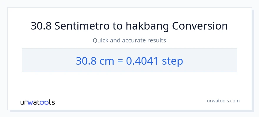 30.8 Mga Sentimetro patungong mga hakbang na conversion