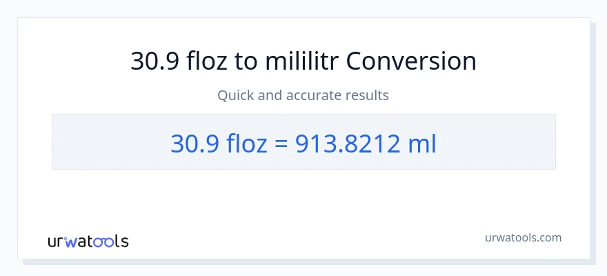 Konverze z tekuté unce na mililitrů: 30.9