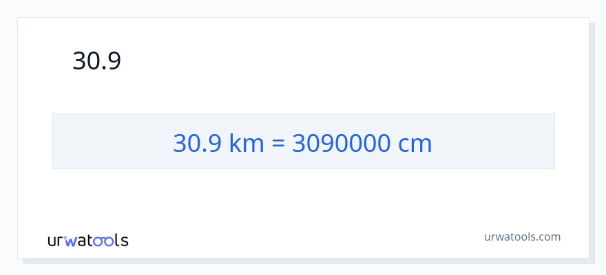 30.9 কিলোমিটার থেকে সেন্টিমিটার রূপান্তর