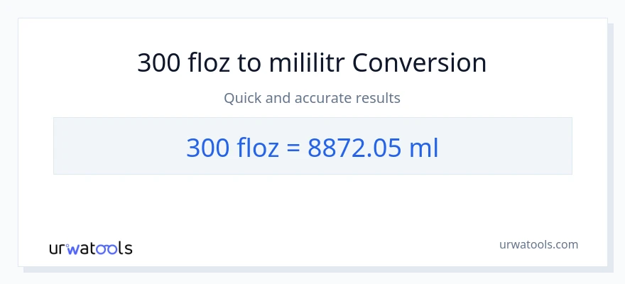 Konverze z tekuté unce na mililitrů: 300
