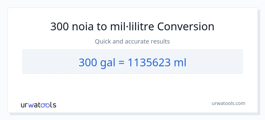 Conversió de 300 Galons a mil·lilitres
