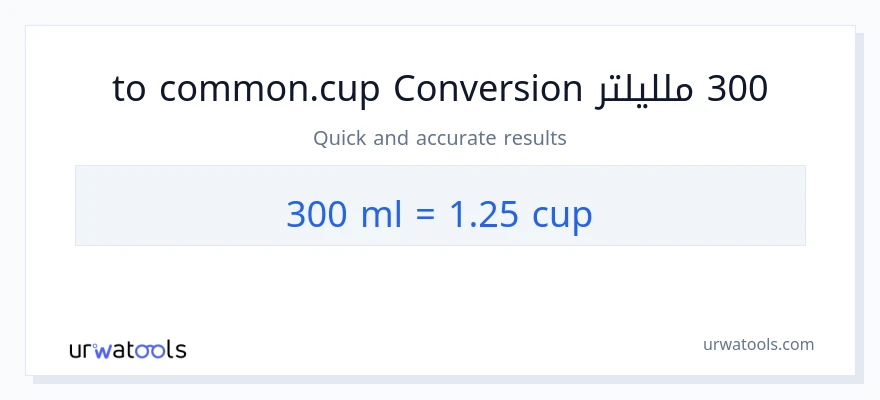 التحويل من 300 ملليلتر إلى أكواب