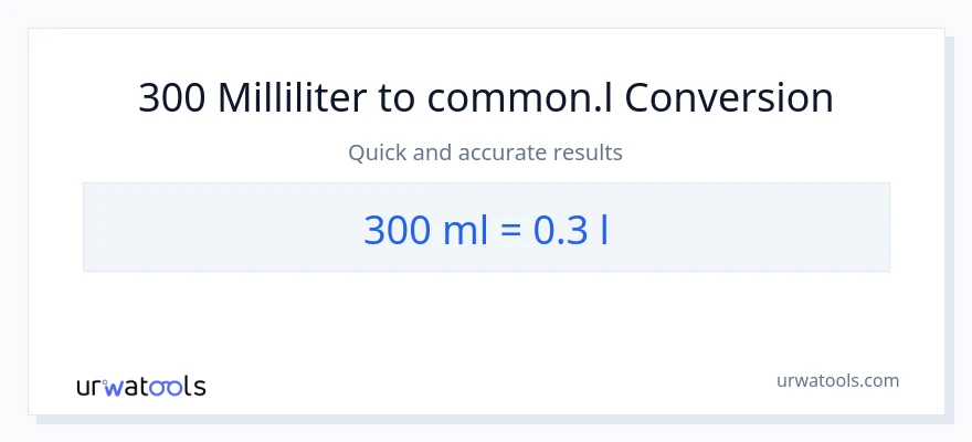 300 milliliter til Liters konvertering