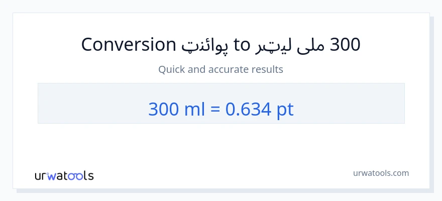 300 ملی لیټرونه ته Pints بدلون