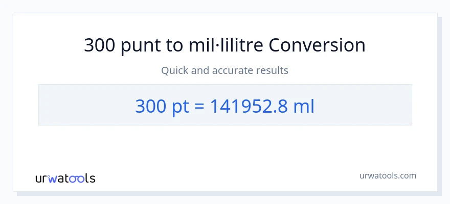 Conversió de 300 Pints a mil·lilitres