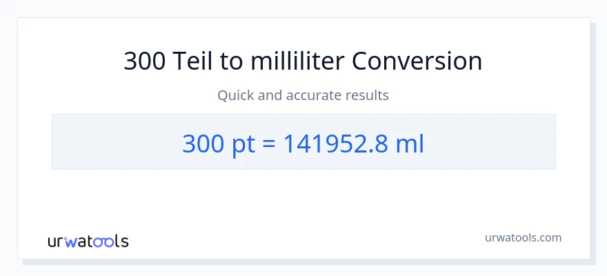 300 Pints zu Milliliter Umwandlung