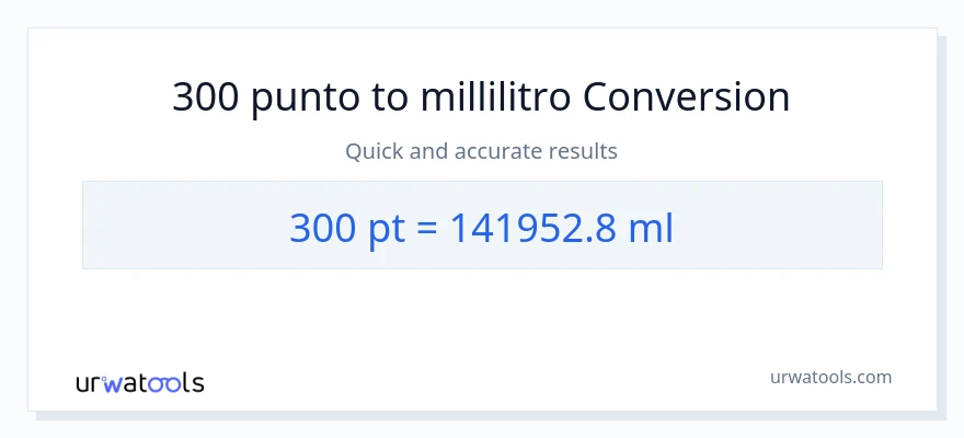 Conversione da 300 Pints a millilitri