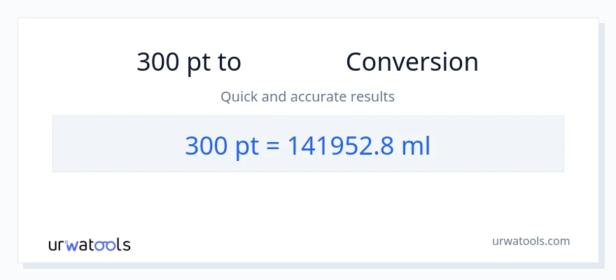 300 Pints から ミリリットル への変換