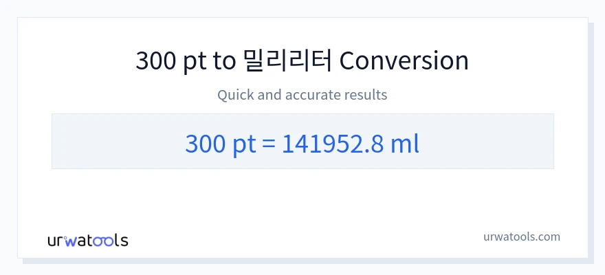 300 Pints에서 밀리리터으로의 변환