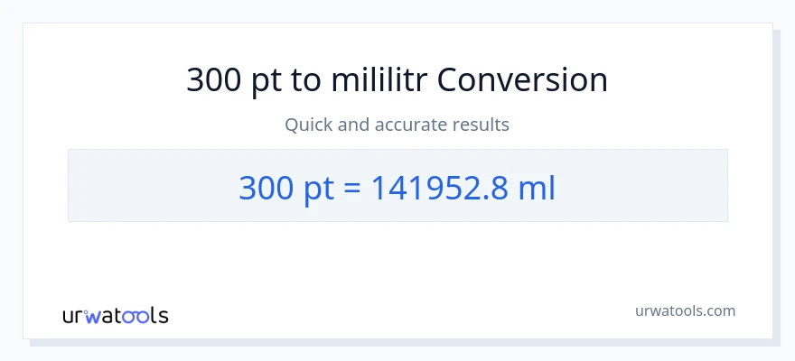 Konwersja 300 Pints do mililitry