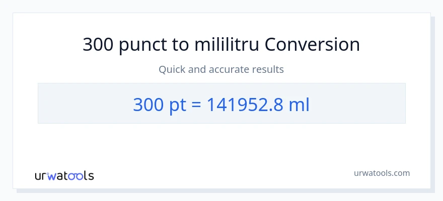 Conversie 300 Pints la mililitri