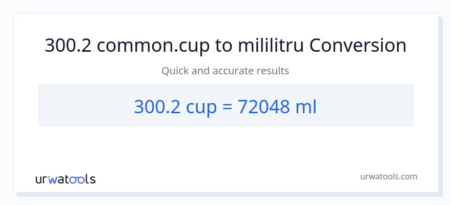 Conversie 300.2 cupe la mililitri